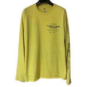 Twenty One Pilots Men’s Unisex Yellow Trench Graphic Long Sleeve Shirt Sz L